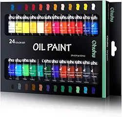 Kit Tinta A Óleo Profissional 24 Cores Vibrantes (12ml cada) – Set Completo Não Tóxico Para Pintura Artística Em Tela, Ideal Para Iniciantes E Artistas Experientes