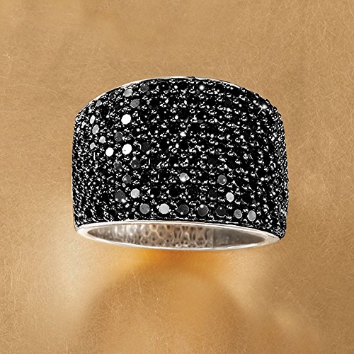 Ross-Simons 3.70 Ct. T.w. Pave Black Spinel Ring In Sterling Silver. Size 8 #TOP3
