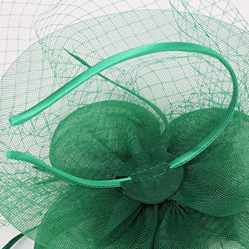 Image of DRESHOW Women Fascinator Hats Tea Party Hat Vintage Pillbox Hat Headband for Cocktail