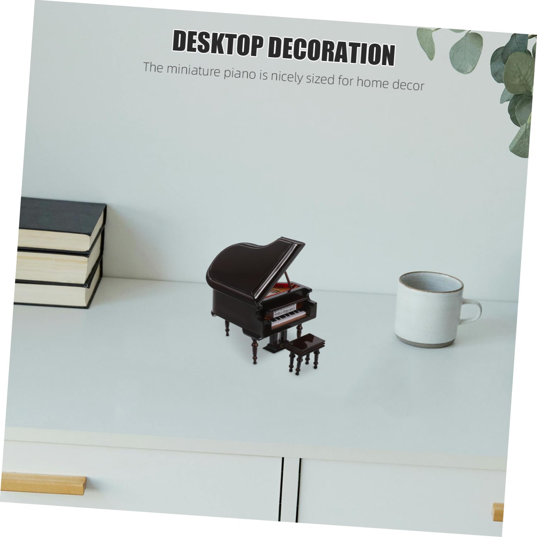 Miniatura Pianoforte Coda in Decorazione Casa delle Bambole Strumento Musicale Piccolo per Amanti della Musica Regalo Elegante e Compatto