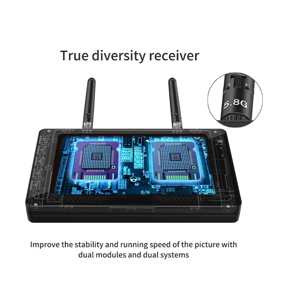 5-Drohnendisplay DVR IPS 800x480 5,8G 40CH Diversity-Empfänger 1000Lux FPV HD-Display für RC-Drohnen-Funksteuerung