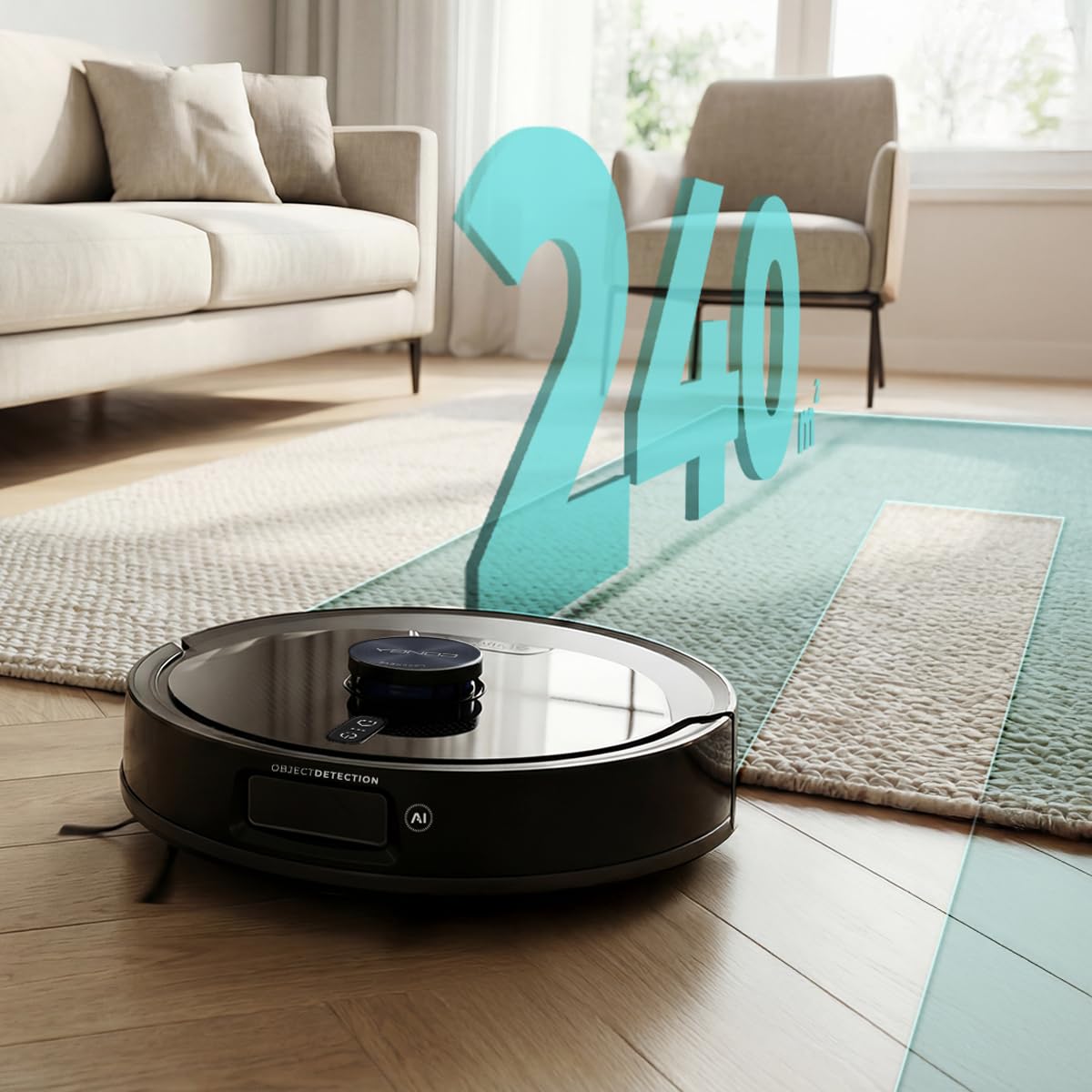 Cecotec Robot Aspirapolvere e Lavapavimenti Base Autosvuotamento Conga Y90 Dark. Navigazione Laser, 25000Pa, Auton. 240min, Spazzola Silicone Pet, Sacco 3L, Bluetooth WiFi, App, Pulizia Senza Pensieri