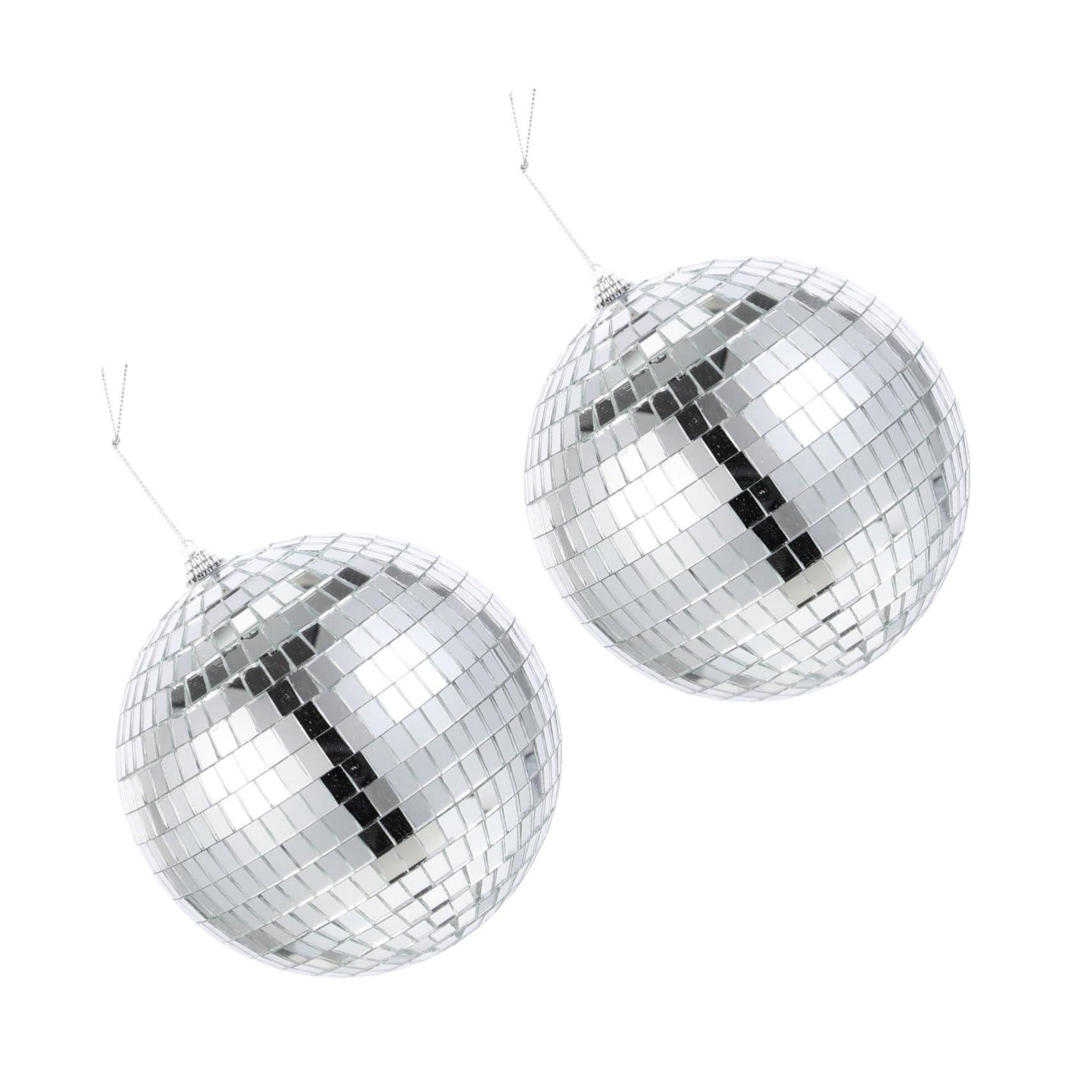 FAVOMOTO 2pcs Silver Mirror Disco Ball Decorative Party Ball 15cm Diameter for Christmas Tree Ornaments