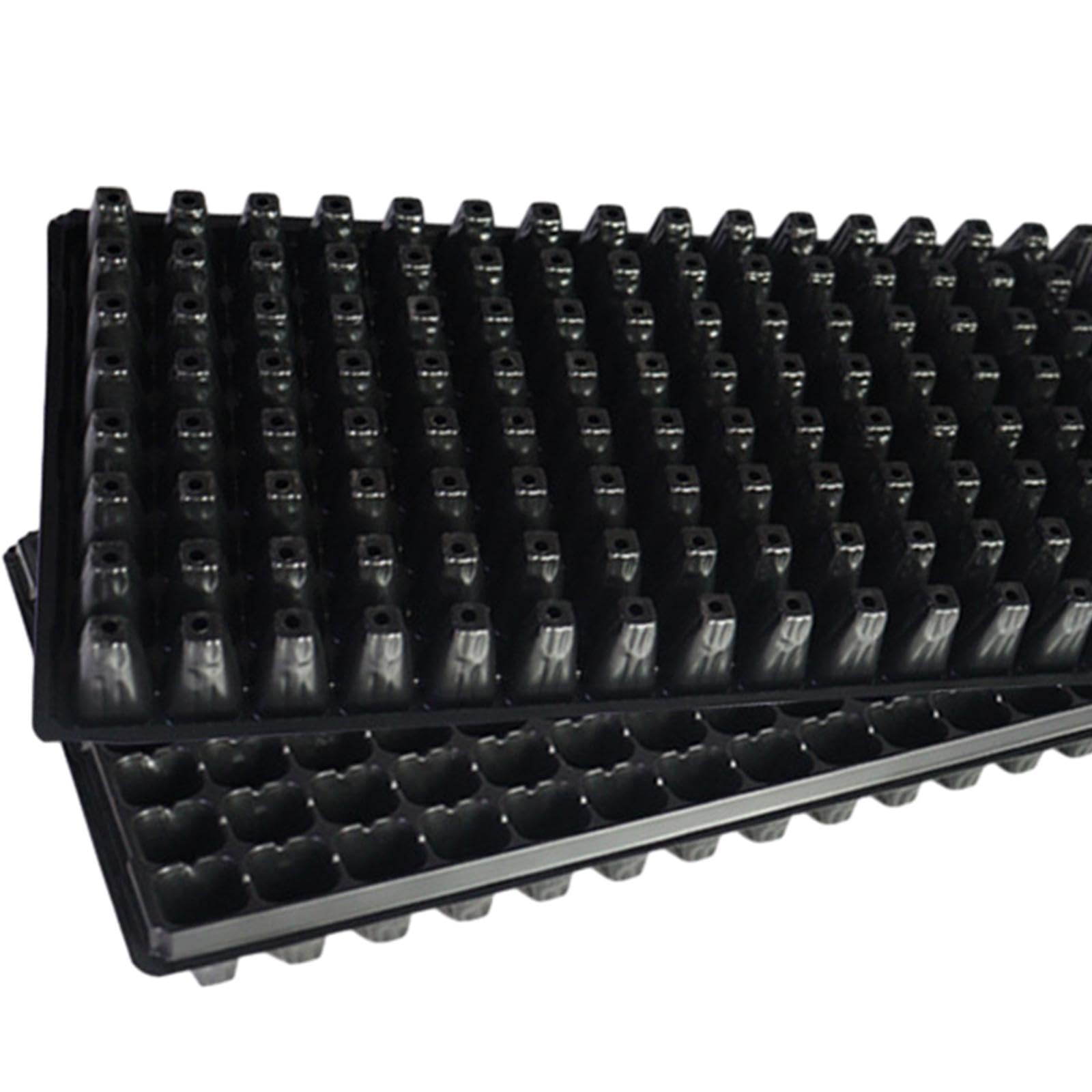 Perfeclan 10 Piezas Bandejas de Propagación para Semilleros con 128 Cavidades y Canales de Absorción Hechas de PP Reutilizables Recomendadas para Jardín E, 80g