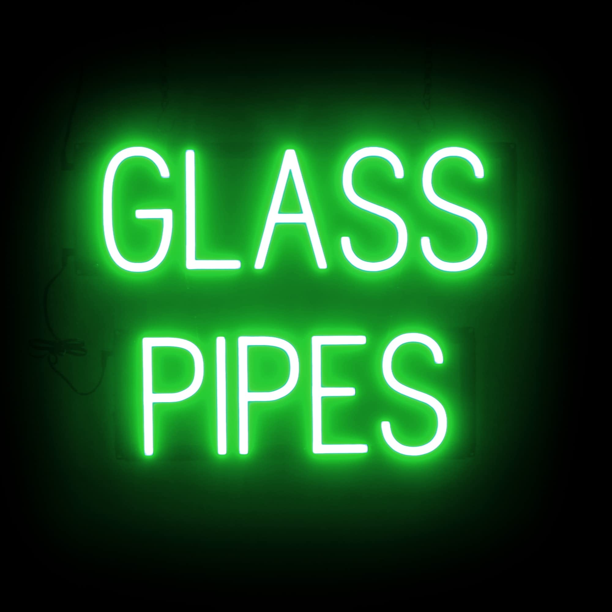 SpellBrite LED Neon GLASS PIPES Sign for Business - Green, 21" x 15"