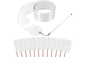12PCS White Dance Ribbons Praise Dance Streamers for Kids