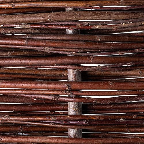 KADAX Palisade aus Weide, natürlicher Weidenzaun, handgemachter Weidenflechtzaun, Gartenzaun für Wegabgrenzung und Beete, Zaun Rasenkante (10 Stück 120x40cm)