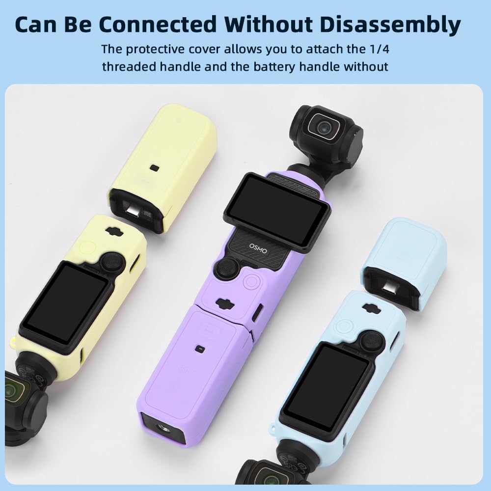Buziba Custodia protettiva in silicone per DJI Osmo Pocket 3, custodia protettiva in silicone per action camera (nero