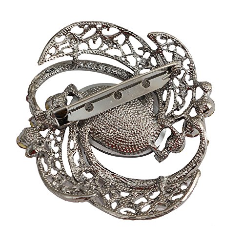 Elegant Crystal Flower Brooch Pin