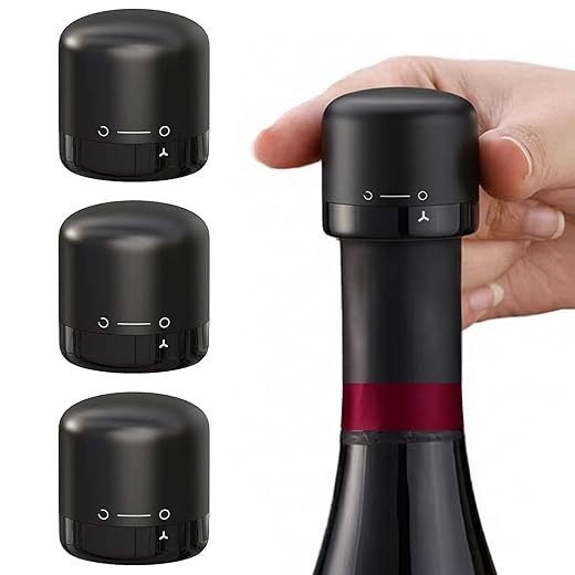 Wine Stopper for Wine Bottles 3Pcs - Innovative Leak Proof Wine Stoppers Design, Reusable Silicone Wine Bottle Stoppers for Wine Preservation, Must-Have Wine Accessories and Wine Saver
