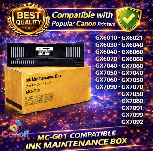 Image of CANOFF MC-G01 Maintenance Cartridge Tank Waste Box Compatible with Canon MAXIFY GX6010 GX6020 GX6030 GX7010 GX7020 GX7021 GX7030 GX7092 Printers (MC-G01 Maintenance Box)