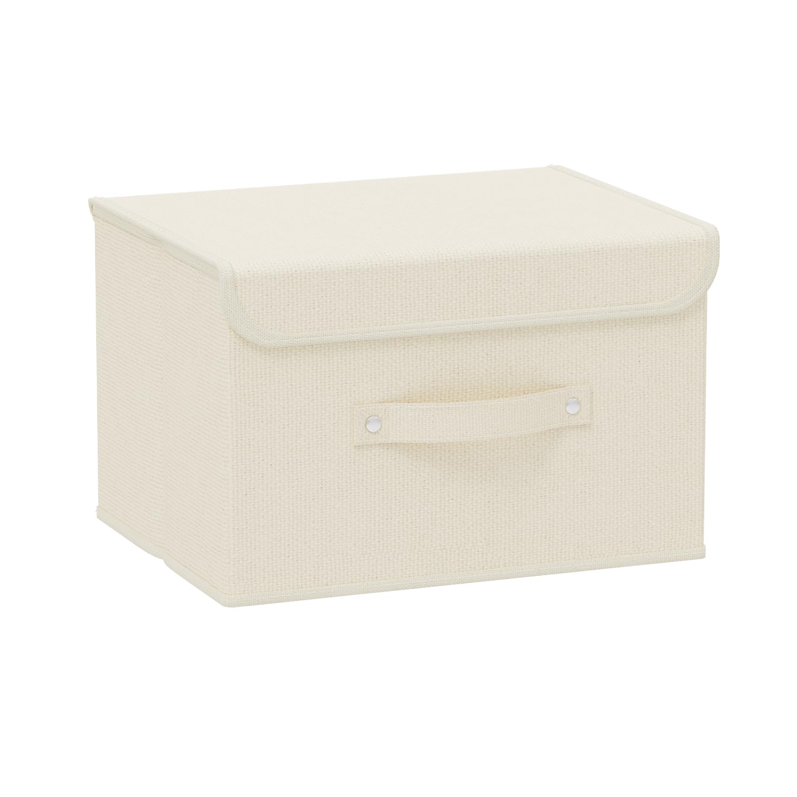 ENUMAIL Storage Boxes, Collapsible Storage Bins with Lids, Cotton and linen cloth Storage Baskets with Handle, for Books, Closet, Bedroom, Home,