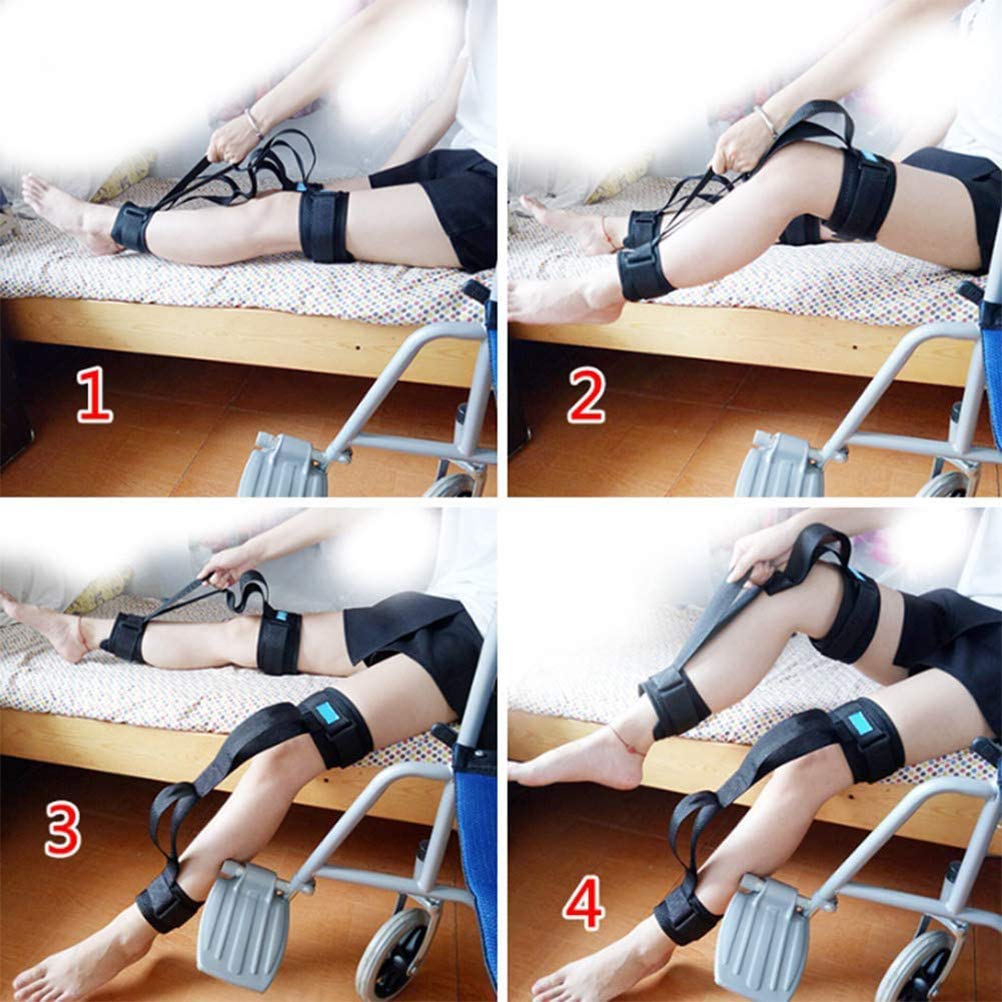Attelle pour Pied Tombant, Sangle de Levage de Cuisse pour Lever Les Jambes, Sangles de Levage réglables avec poignée, Bande d'assistance pour lève-Jambe avec p
