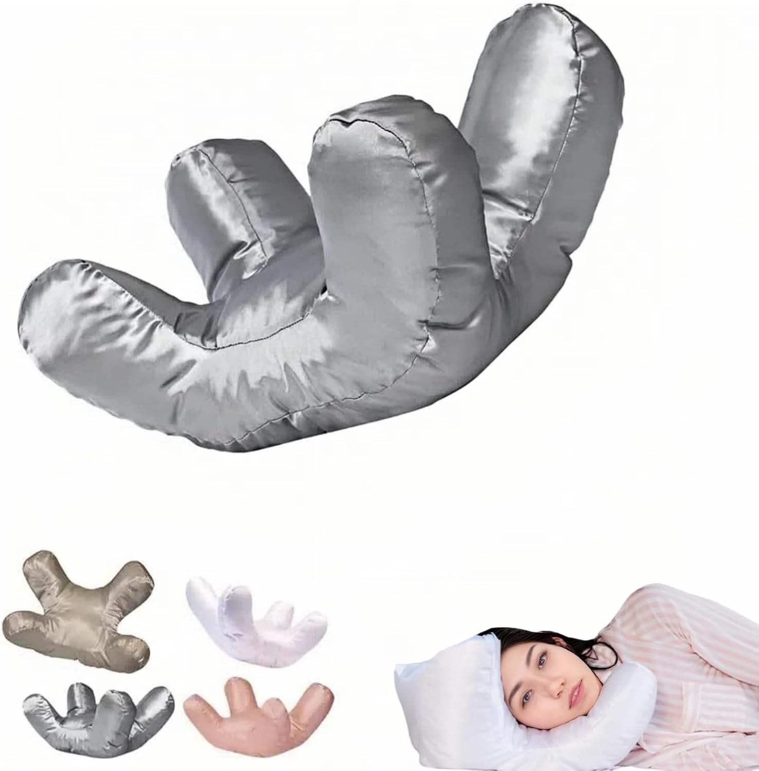 Anti Wrinkle Pillow Lemniva Beauty Pillow for Side Sleeper Anti Wrinkle-Aging (Gray)