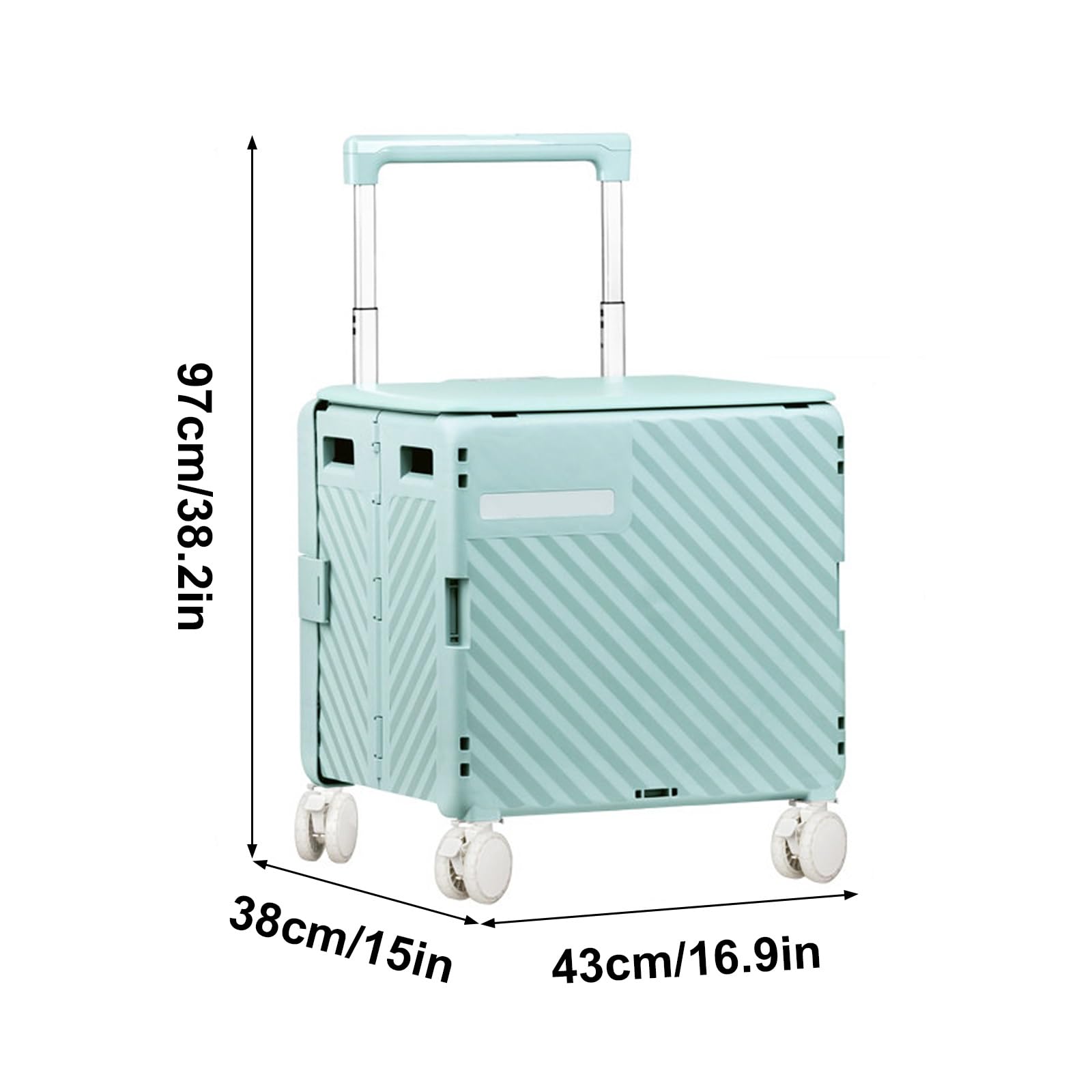 Zusammenklappbarer Multifunktionswagen – Tragbarer Sackkarre mit Teleskopgriff und Drehbaren Rädern, Ideal for Reisen, Gepäcktransport und Bürogebrauch(Blue)