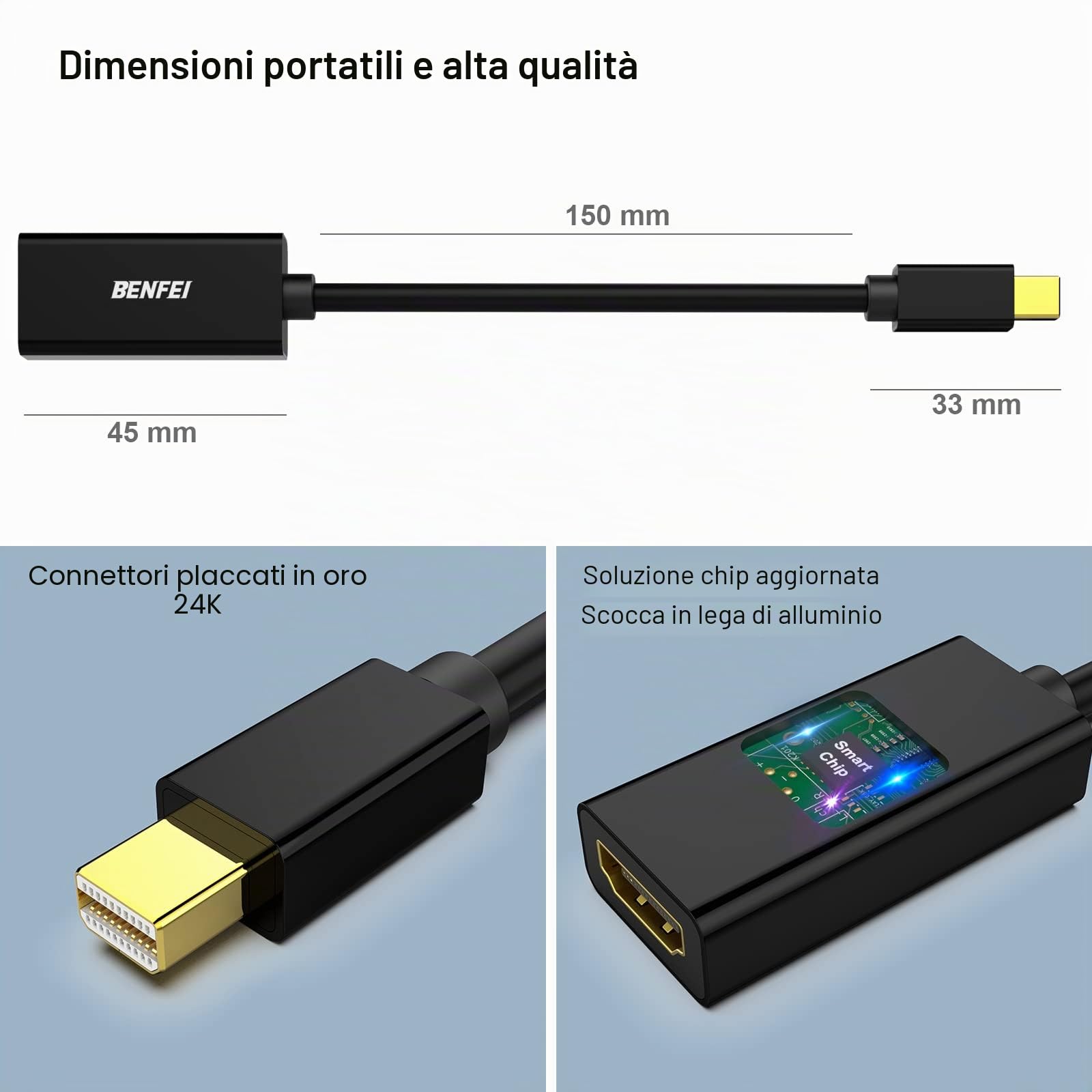 Mini Displayport A HDMI Unidirezionale Adattatore Mini DisplayPort (Thunderbolt 2) A HDMI 4K – Unidirezionale, Per MacBook Pro/Air, IMac, Surface, Plug-and-play Mini Displayport A HDMI Unidirezionale Adattatore Mini DisplayPort (Thunderbolt 2) A HDMI 4K – Unidirezionale, Per MacBook Pro/Air, IMac, Surface, Plug-and-play