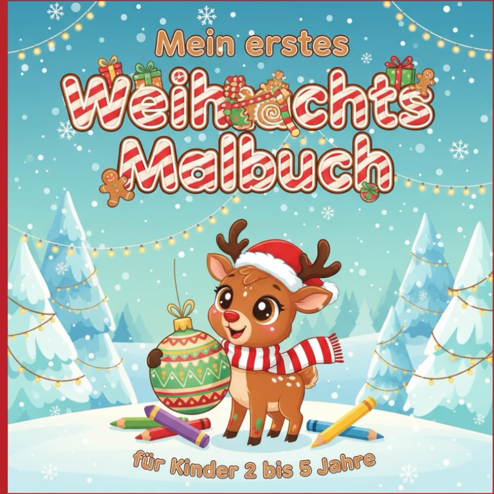 Mein erstes Weihnachts Malbuch für Kinder 2 bis 5 Jahre: Fröhliche Motive zum Ausmalen und Entdecken für Kleinkinder und Vorschulkinder