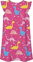 Vista 2 de uideazone Camisones para niñas, con mangas con vuelo, vestido de pijama con estampado 3D de princesa, talla 5-12