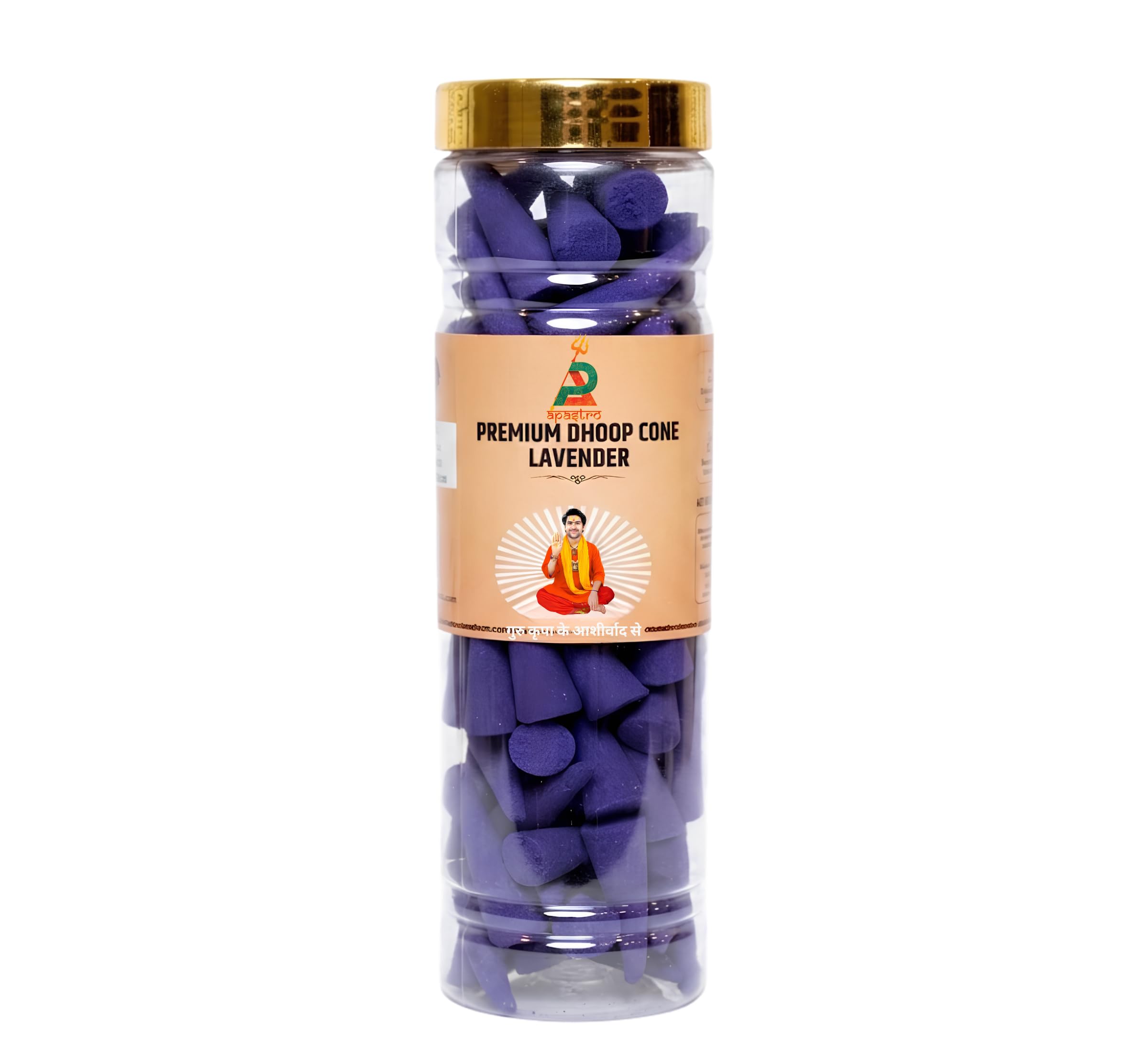 Lavender Dhoop Cones | Natural Aromatic Incense Cones for Puja, Meditation, Yoga & Aromatherapy | Long Lasting Lavender Fragrance, Low Smoke Bambooless Dhoop Batti for Home, Office Jar Pack-image-23