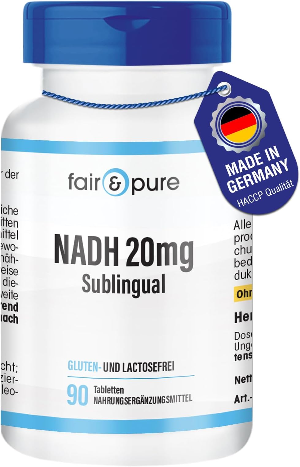 Fair & Pure® - NADH 20mg Sublingual - Vegan - 90 Tablets