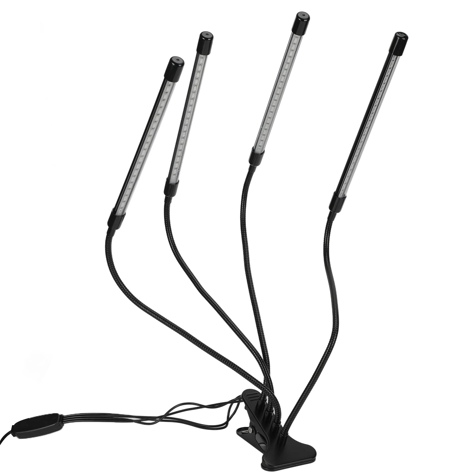 Plant Grow Light, 4 głowice Full Spectrum Growing Light 40W 3 ściemnialne poziomy Lampa LED do roślin z zaciskiem i zegarem do roślin domowych
