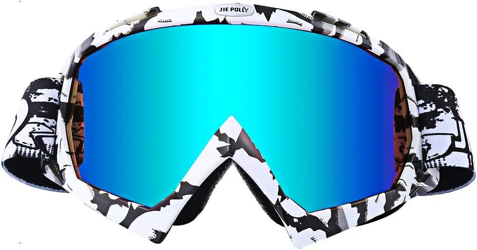 JIEPOLLY Motorcycle Motocross Goggles Mx Atv Riding Goggles Dirt Bike Goggles for Men Women Kids