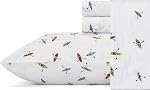 Eddie Bauer - Twin Sheet Set, Cotton Percale Bedding Set, Crisp & Cool Home Decor, Dorm Room Essentials (Kayaks White, Twin)