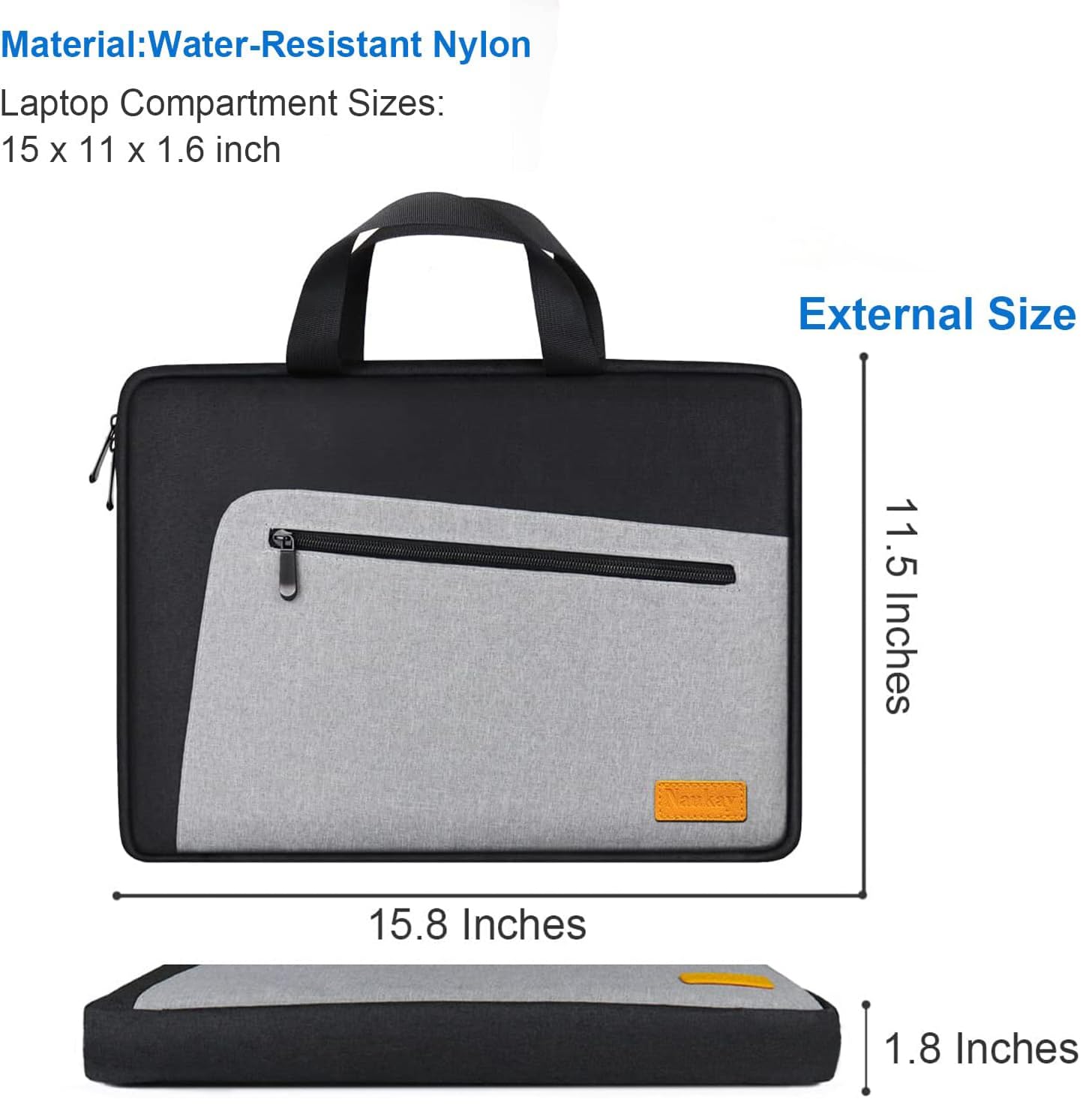 Funda protectora para portátil de 15.6 pulgadas, duradera a prueba de golpes