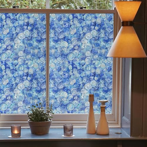 Vinilo decorativo blanco y azul 40x300 cm adhesivo estático miniatura 3
