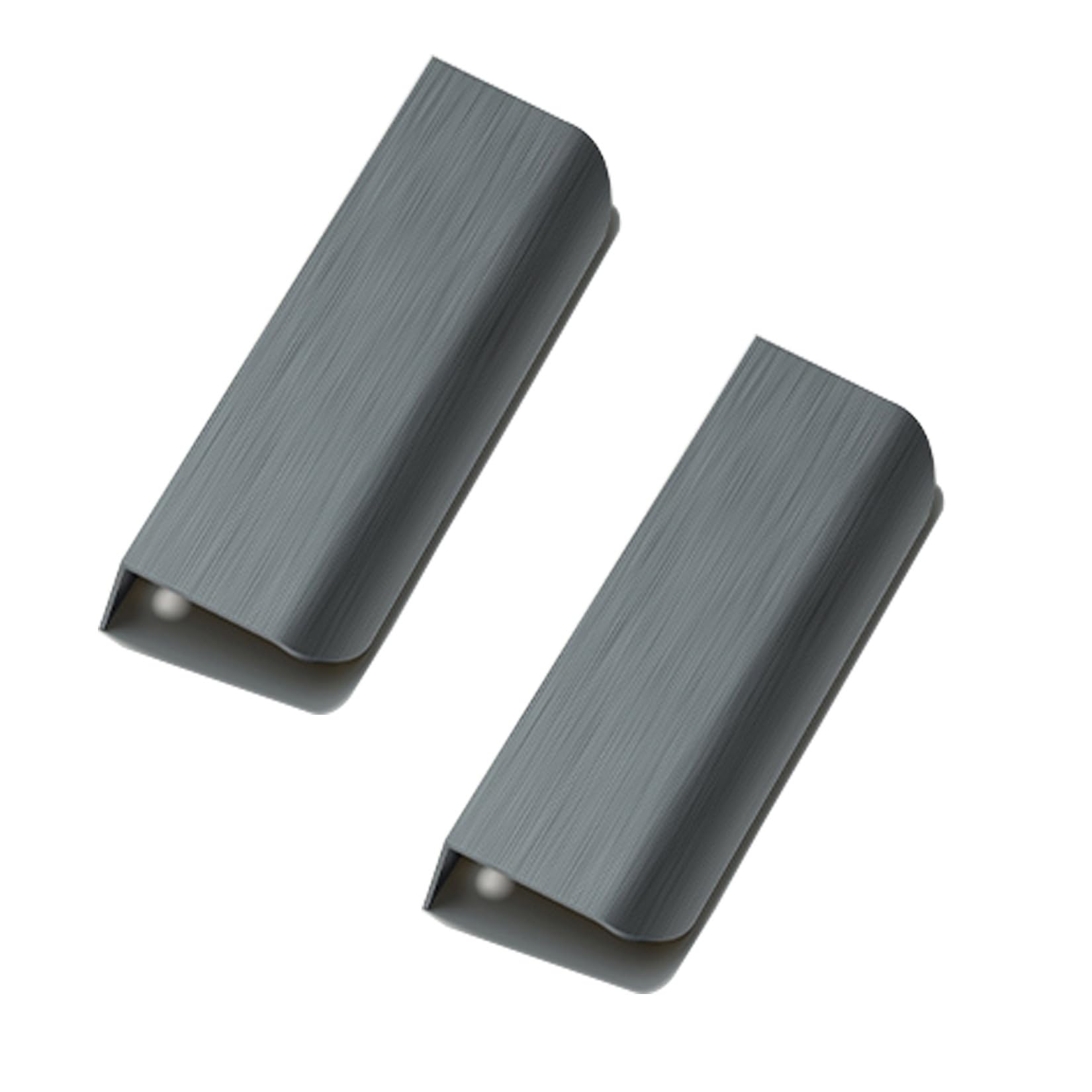 2 Packs Concealed Kitchen Cupboard Handles,Hidden Drawer Pulls,Finger Edge Pull Aluminum Alloy Cabinet Invisible Furniture Profile Door Knob for Wardrobe,Bathroom,Living Room (800mm,Brushed grey)