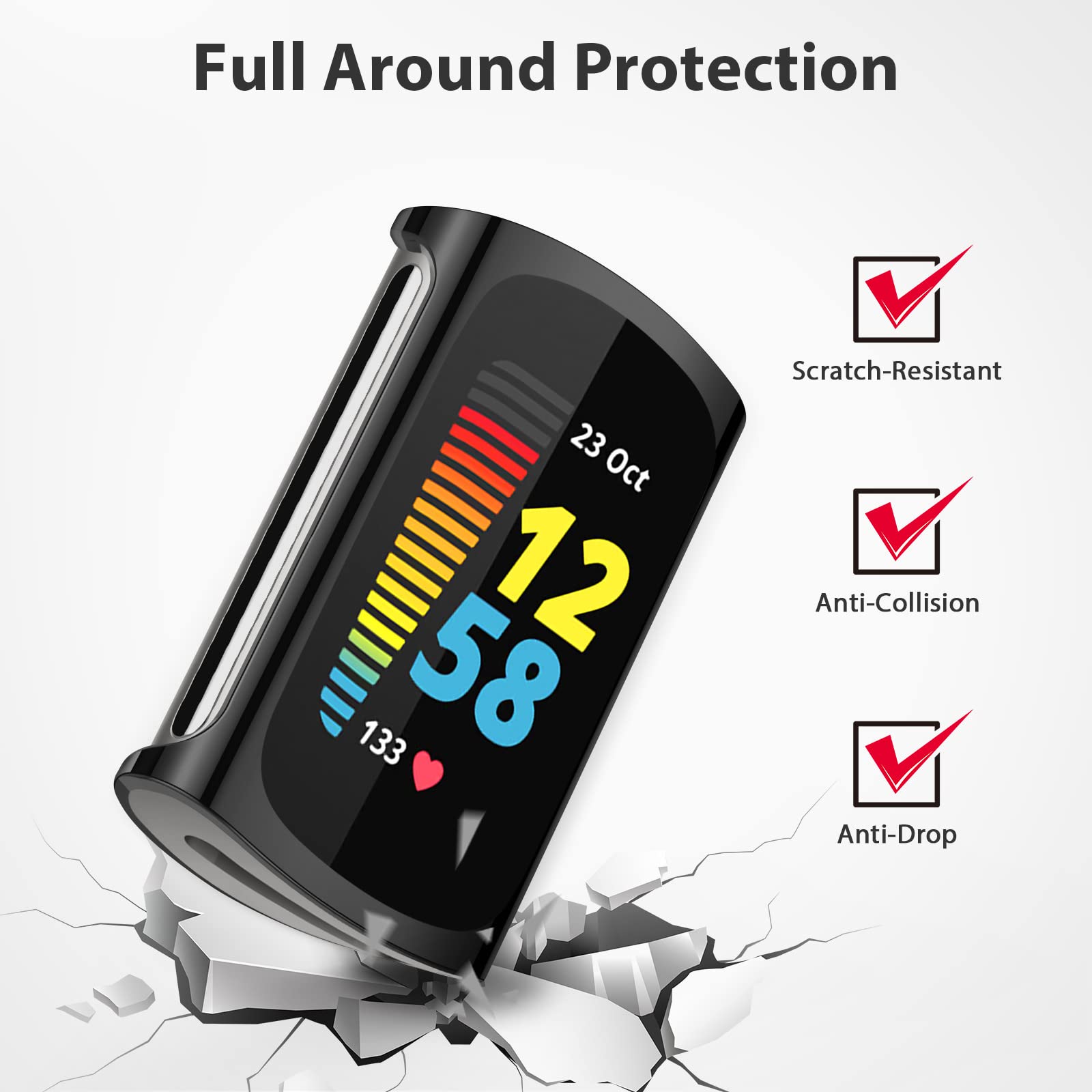 Gard® Military Grade Screen Protector For Fitbit Charge 5 - 3-Pack, Anti-Scratch & Shatterproof