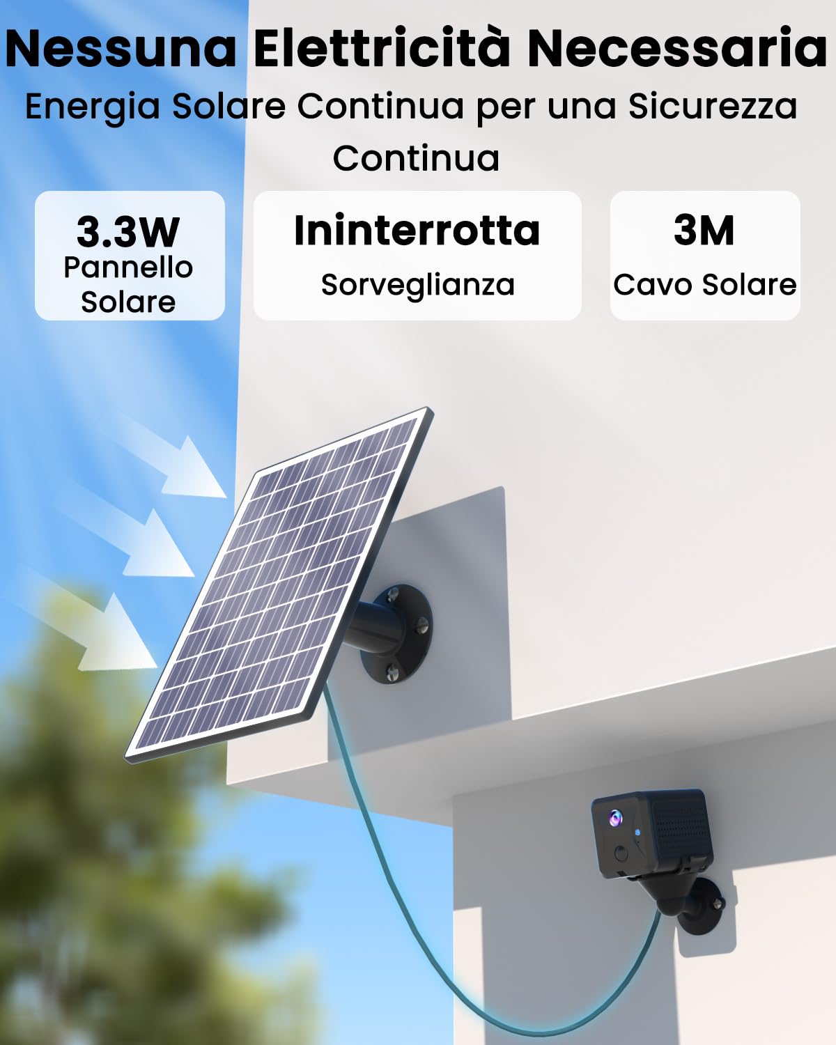 UCOCARE Mini Telecamera 4G da Esterno con SIM, 2K Telecamera Solare con SIM