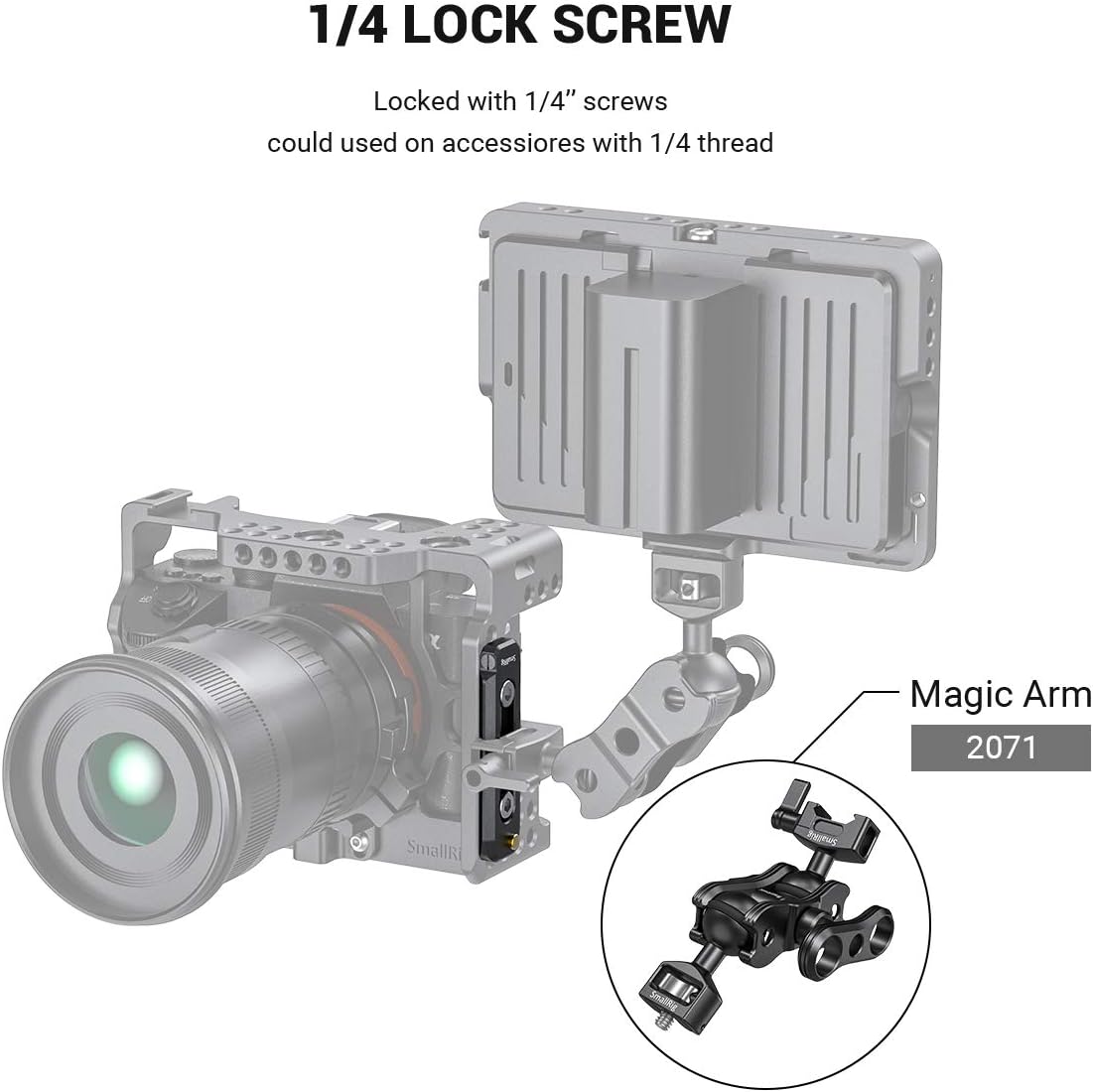 SMALLRIG Universal Low-Profile Quick Release NATO Rail Safety Rail 70mm/2.8inches Long with 1/4'' Screws for NATO Handle Camera Cage EVF Mount – BUN2483 - Image 2