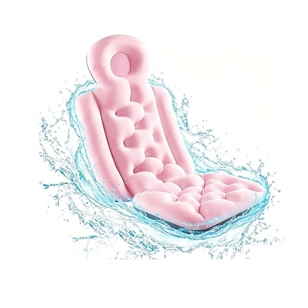 Almohadas De Baño For Bañera,Cojín De Baño Plegable Antideslizante,for Soporte Cabeza Y Cuello, Cojín Ergonómico For Reposacabezas De Secado Rápido, Accesorios De Baño, 93x40cm(Pink)