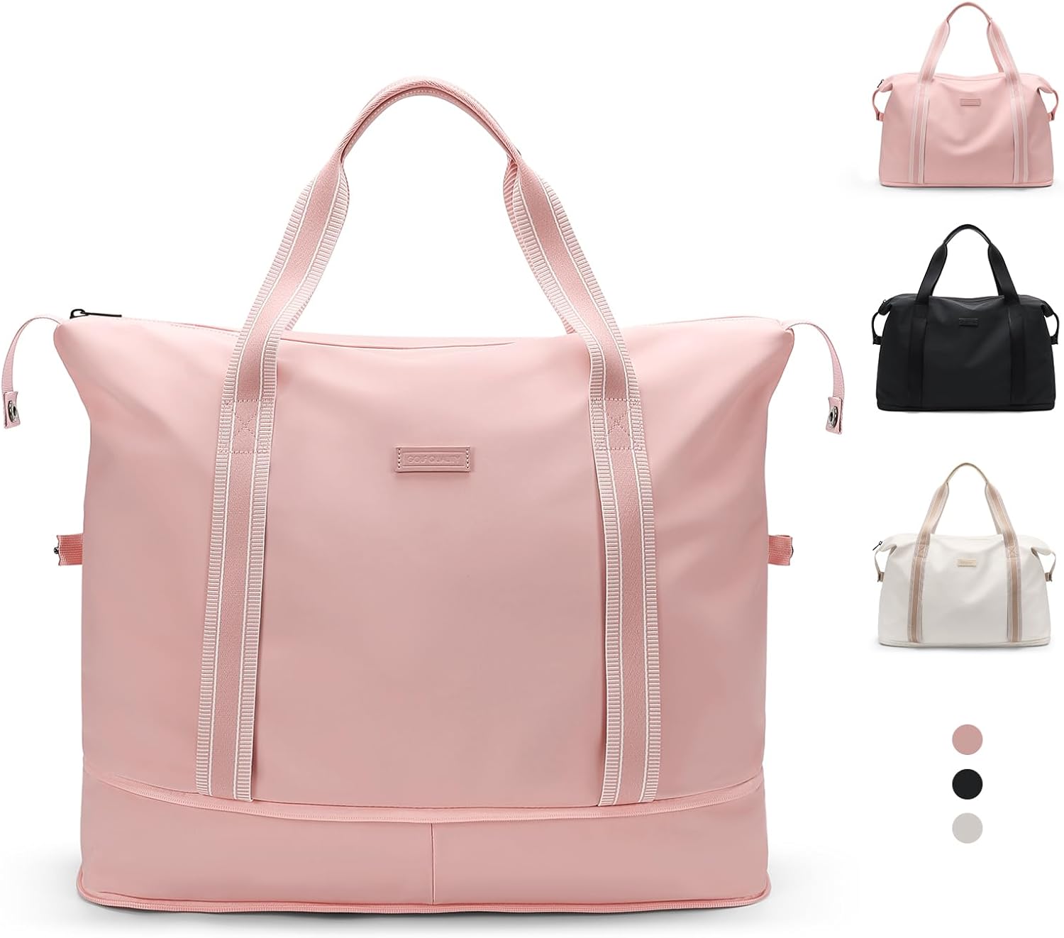 Foldable Travel Duffel Bag Carry On Yoga Tote Bags for Women Travel Sport Gym Hospital Bag Labor and Delivery Overnight Luggage Bag,40L,Pink