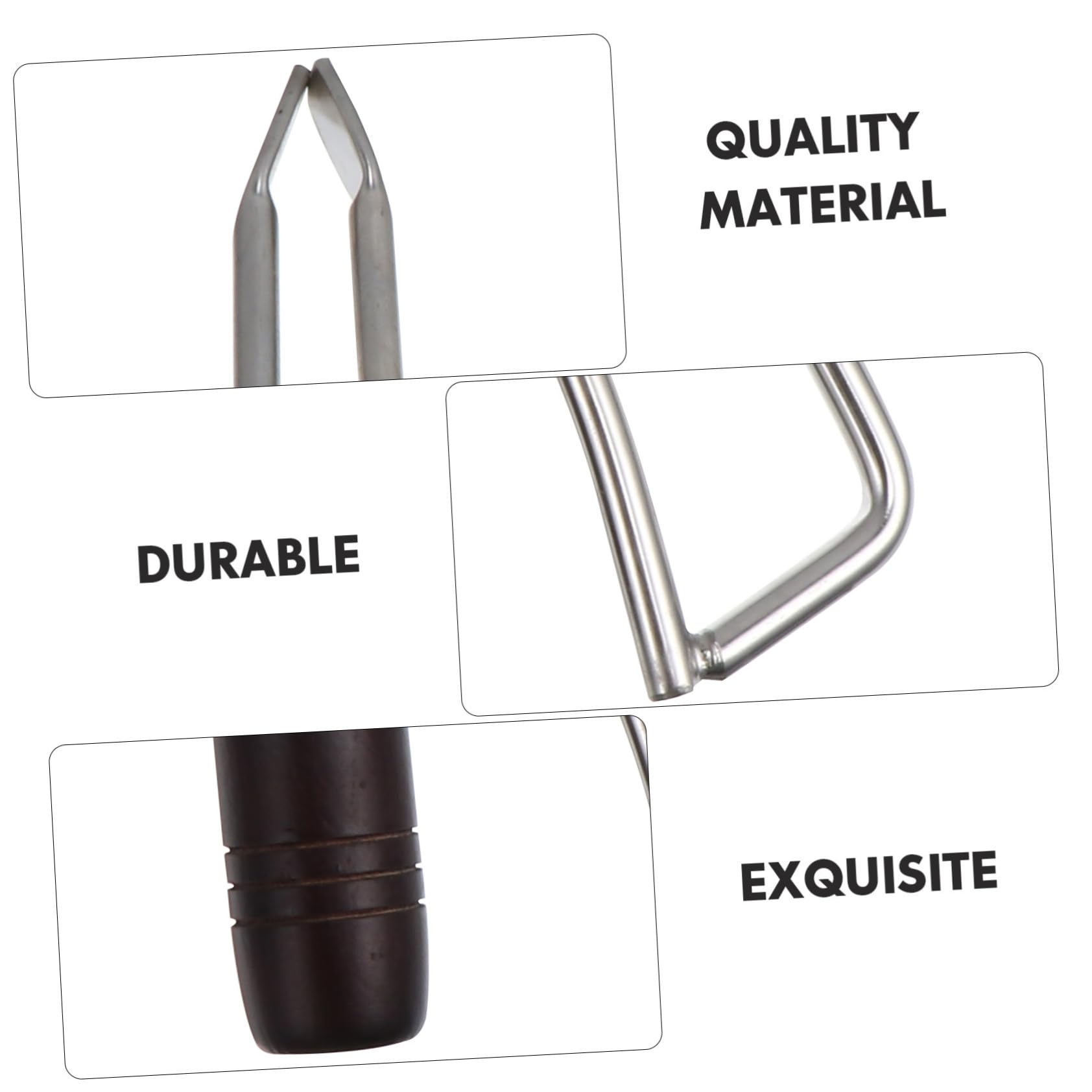 Pinza per Barbecue Carbone Lunga in Acciaio Inossidabile Manico in Legno | Festa Estiva, Outdoor Barbecue, Design Ergonomico e Resistenza alle Macchie