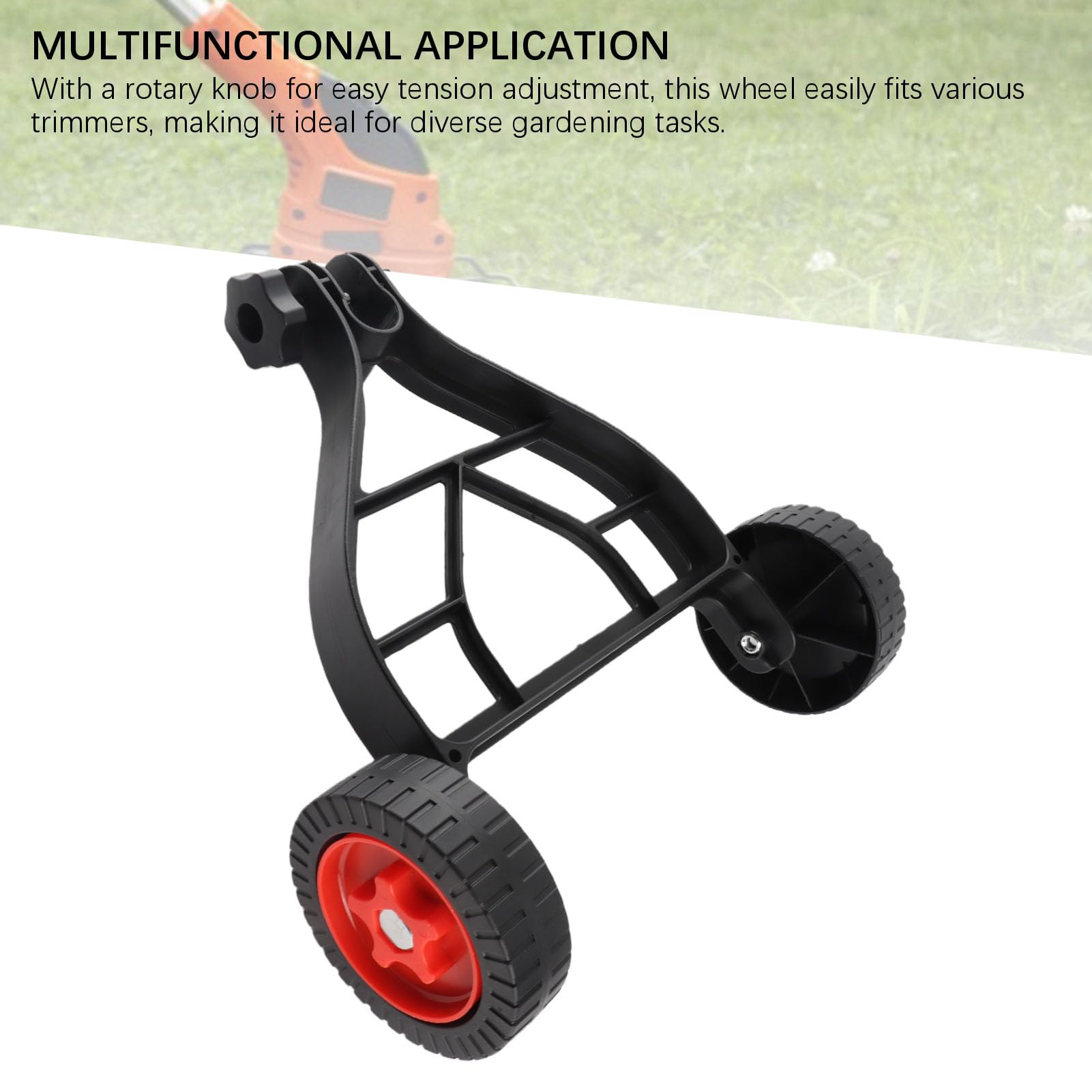 Luocute Fixation de Roue de Support de Bordure Réglable, Roues Auxiliaires de Tondeuse à Gazon de Conception Améliorée pour la Plupart des Tondeuses, Roue de Bordure Portable