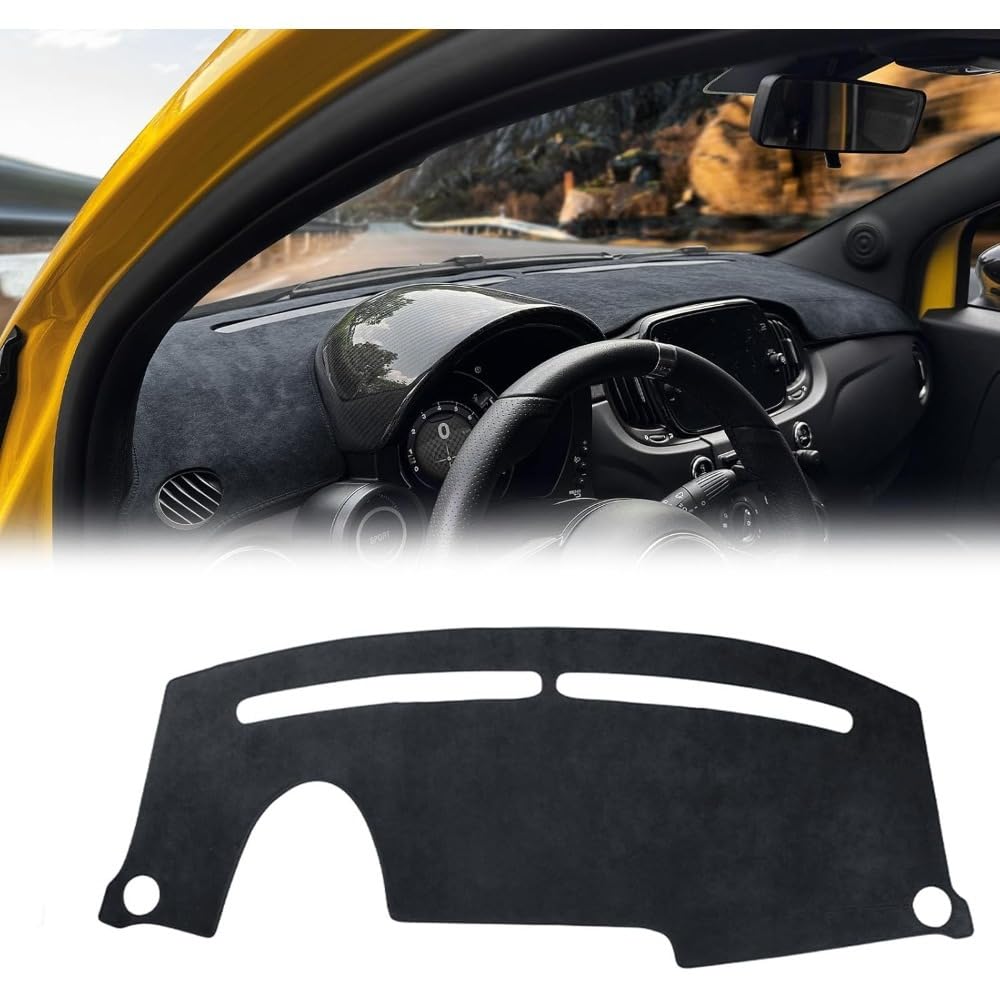 GIOPSQ Flannel Dashboard Mat, for Abarth 595 695 (2017-2024), Car Dashboard Cover, Sun Protection, Anti-Glare, Interior Accessory/A/A