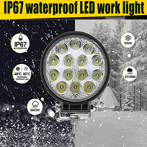 LED Work Lights for Truck MUVKQC 10pcs 4.5Inch Round Light Pods 12-24V Spot Flood/Off-Road LED Light Bars fit for Vehicle ATV SUV UTV 4WD Boat Tractor
