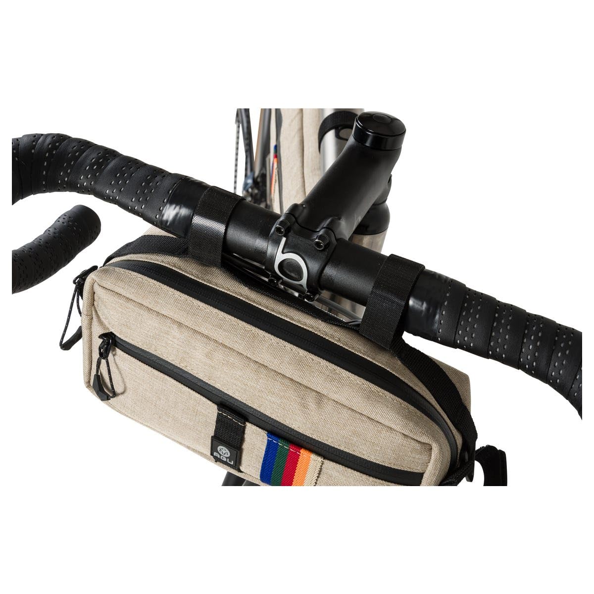 AGU Sacoche de Guidon pour Vélo Bar Bag, Sacoche de Guidon 2 litres, Hydrofuge, Réfléchissante, Montage Simple, 100 % Polyester Recyclé - Vintage