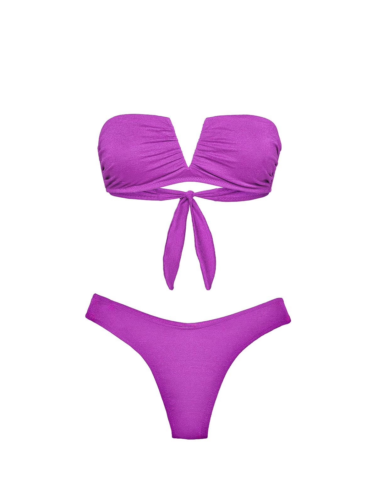 F**K Bikini Donna Fascia a V con Ferretto e Slip Americano Fisso Viola SW1802-PR