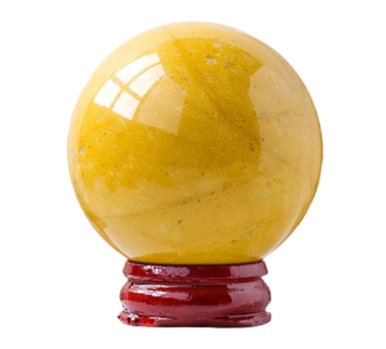 Bola de Cristal Natural Para Decoración Del Hogar, Adorno de Bola de Piedra Preciosa de Aventurina Amarilla Natural, Bola de Cristal Feng Shui de Adivinación de Meditación Para Decoración,40-50mm