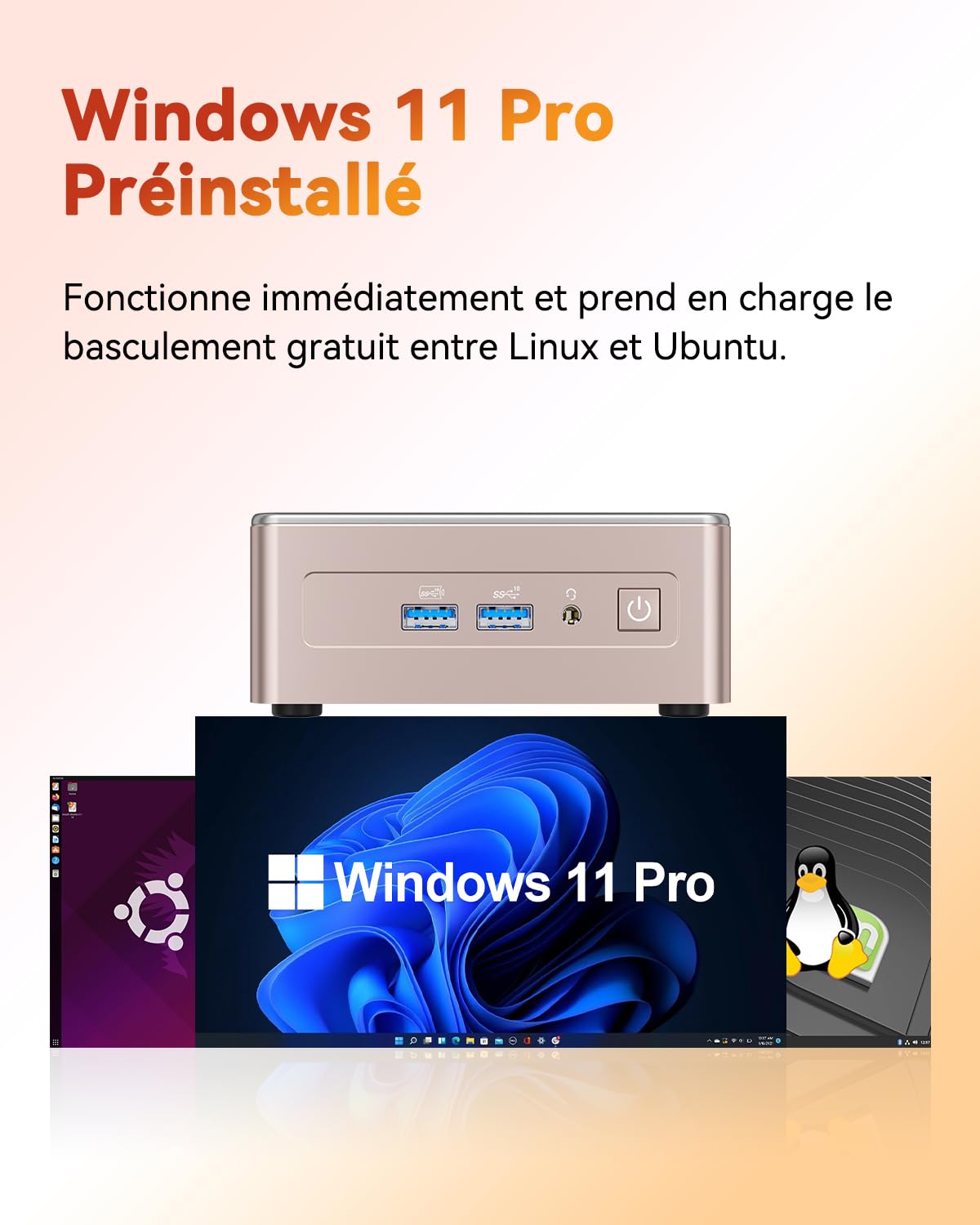 GEEKOM A5 Mini PC Nouveauté 2026 AMD Ryzen 5 7430U, 16Go RAM 512Go SSD (Évolutif), 2.5G LAN, Boîtier Métal, Mini Ordinateur NUC Silencieux, Lecteur SD, 4 écrans 8K, Windows 11 Pro pour Écoles/Bureaux