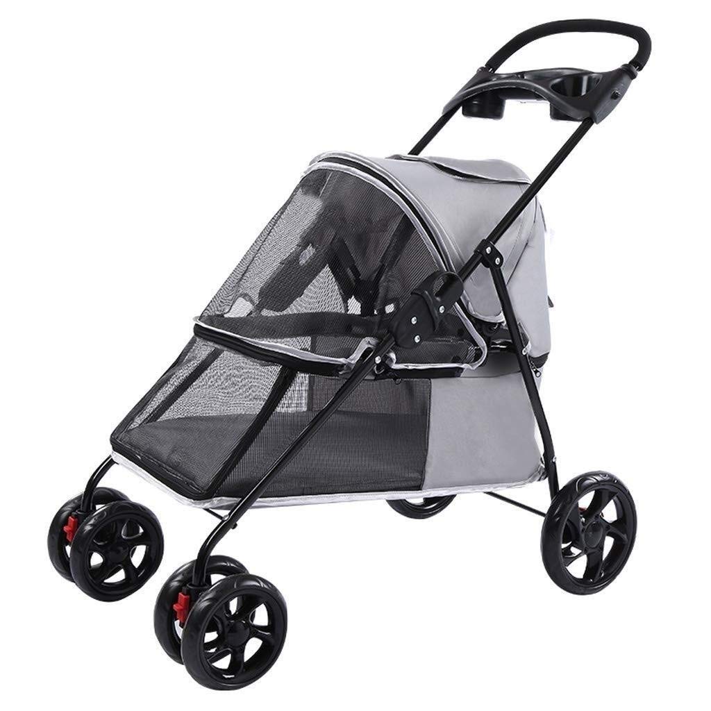 Cochecito Doble para Perros Cochecito para Mascotas en casa Carro de Viaje para Exteriores Carro para Perros y Gatos Tubo para Mascotas Cochecito de Viaje para Mascotas Plegable con una Sola tecla de