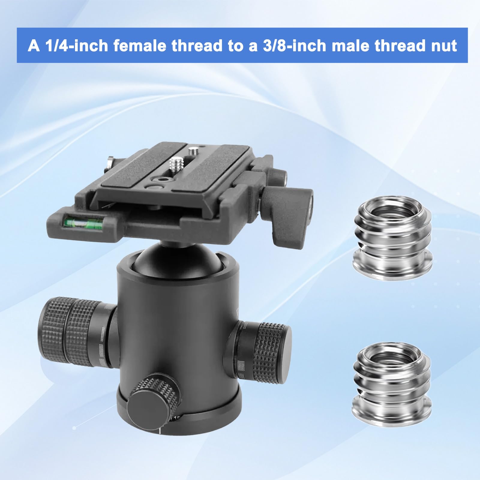 Adaptateur de trépied, 3/8" vers 1/4", filetage 1/4" vers 3/8", filetage 1/4" à 1/4", adaptateur pour trépied d'appareil photo, trépied de microphone, trépied de lampe