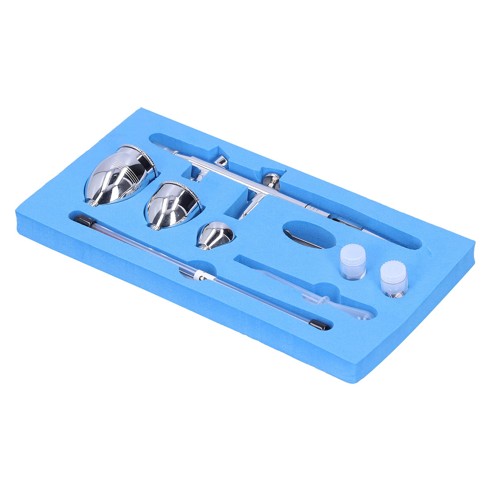 YWBL-WH Kit de Aerógrafo G1/8 con Construcción de Latón, Multiusos de Doble Acción para Maquillaje, Arte y Decoración de Pasteles, Cuenta con Agujas de 0,2 Mm, 0,3 Mm, 0,5 y Distancia de Pulverización