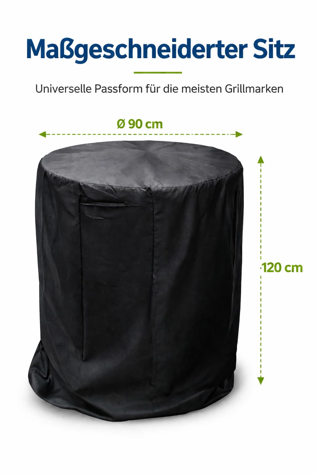 Housse de Barbecue Ronde en Polyester Grande Taille Ø90×120 cm – imperméable, Anti-UV et Anti-poussière, protège Votre Grill - 4