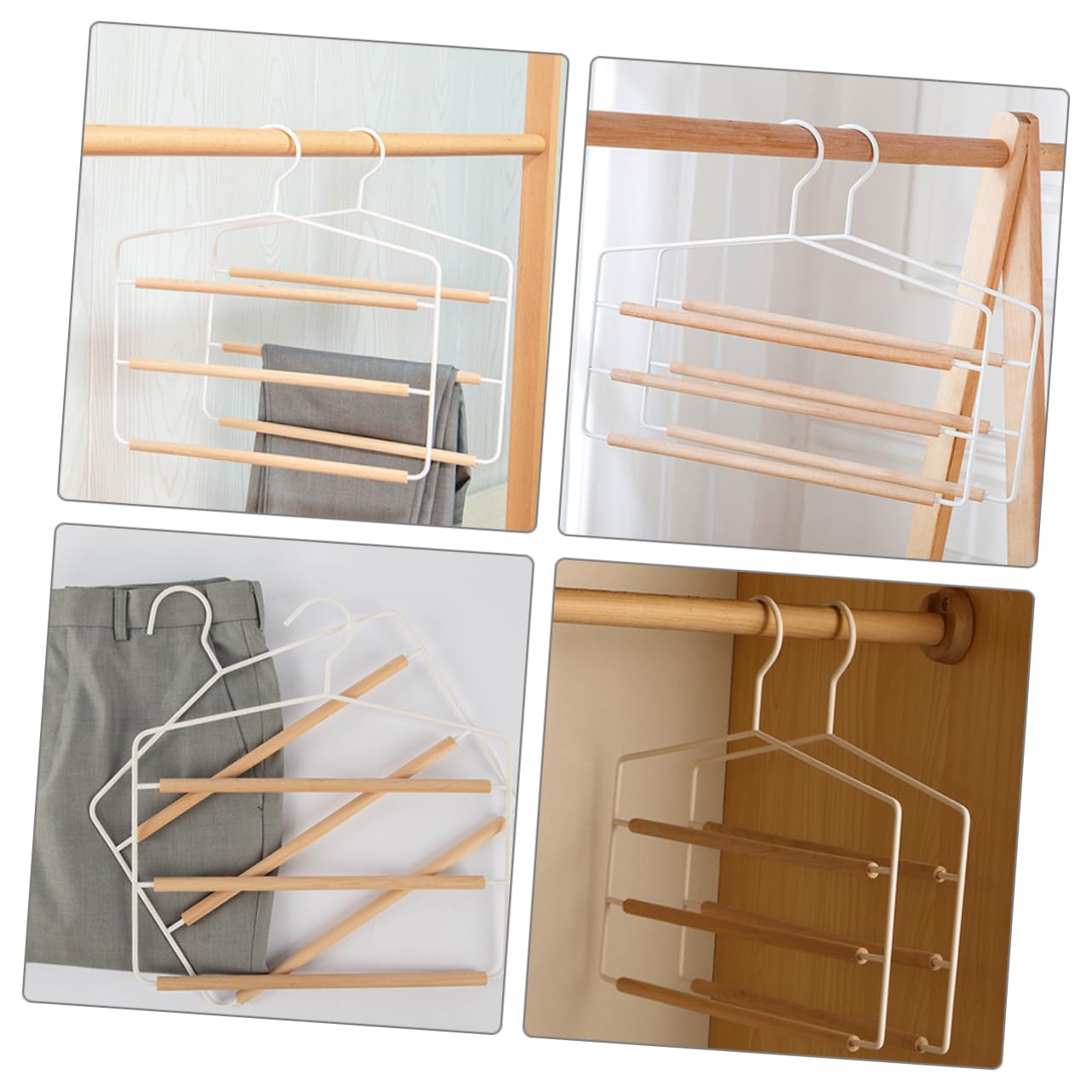 Alipis Elegant Pants Hanger Space-Saving Clothes Hanger Scarf Racks Belt Hooks