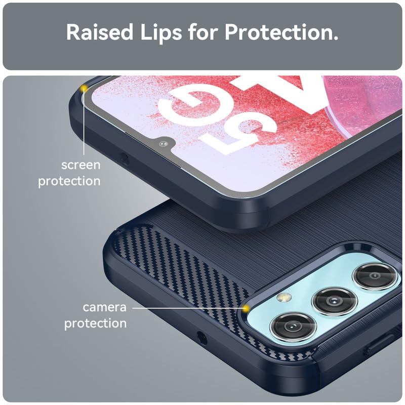 Image of Flexible Back Case Cover for Samsung Galaxy M34 5G / F34 5G - Blue (Carbon Fibre)