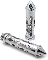 Vista 6 de HTTMT TRHB121-22- Barras cromadas ahuecadas con agarre de punta 7/8" CNC compatibles con manillares Kawasaki Sport Bikes